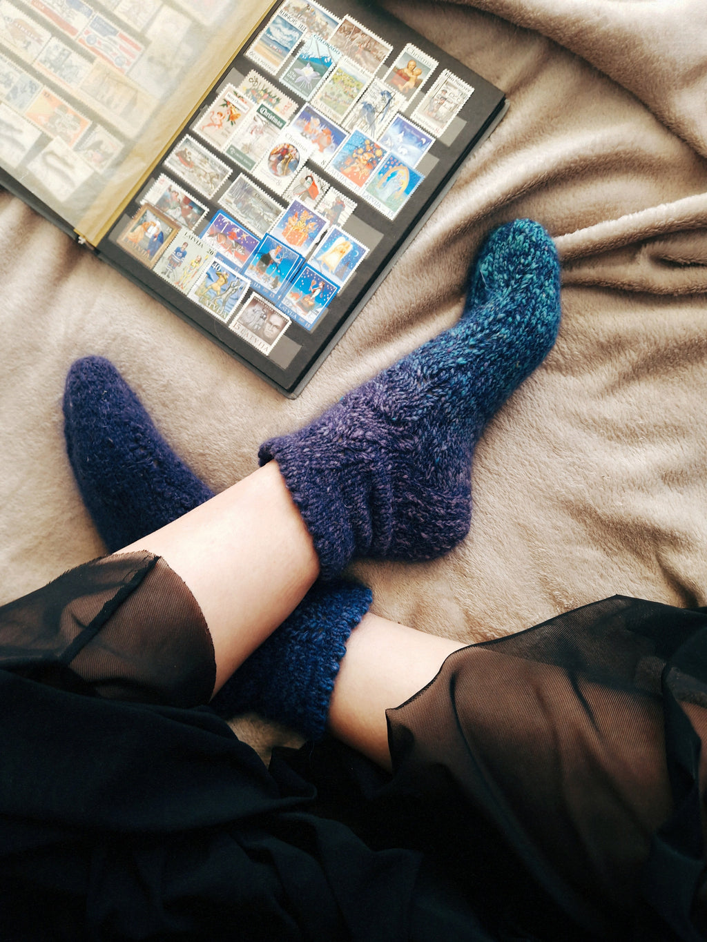 Knitted woolen bed  socks for women