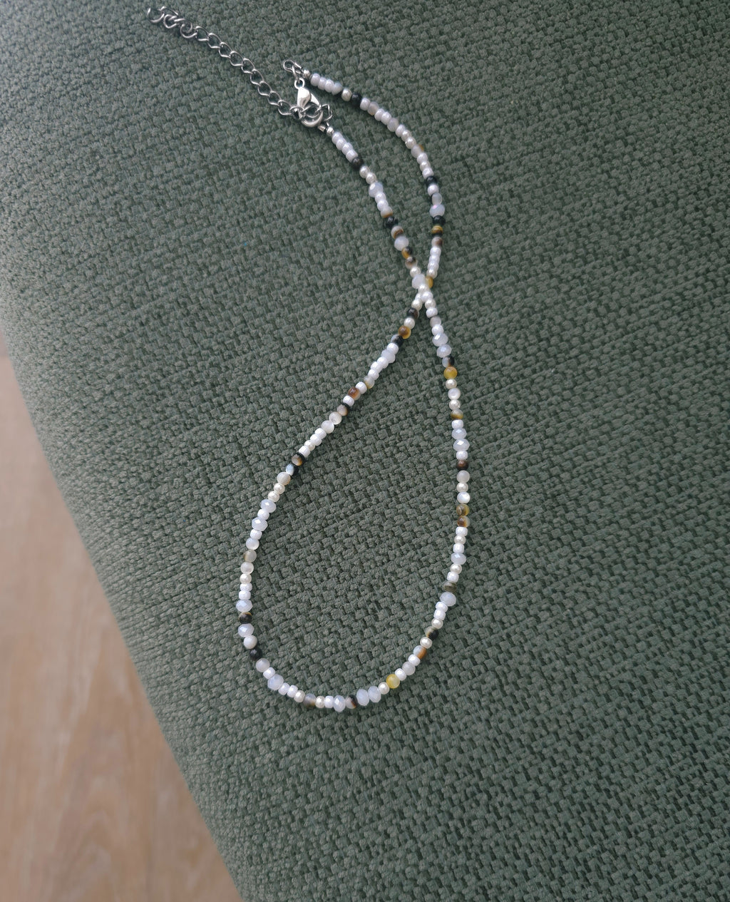 Cloud white delicate thin necklace