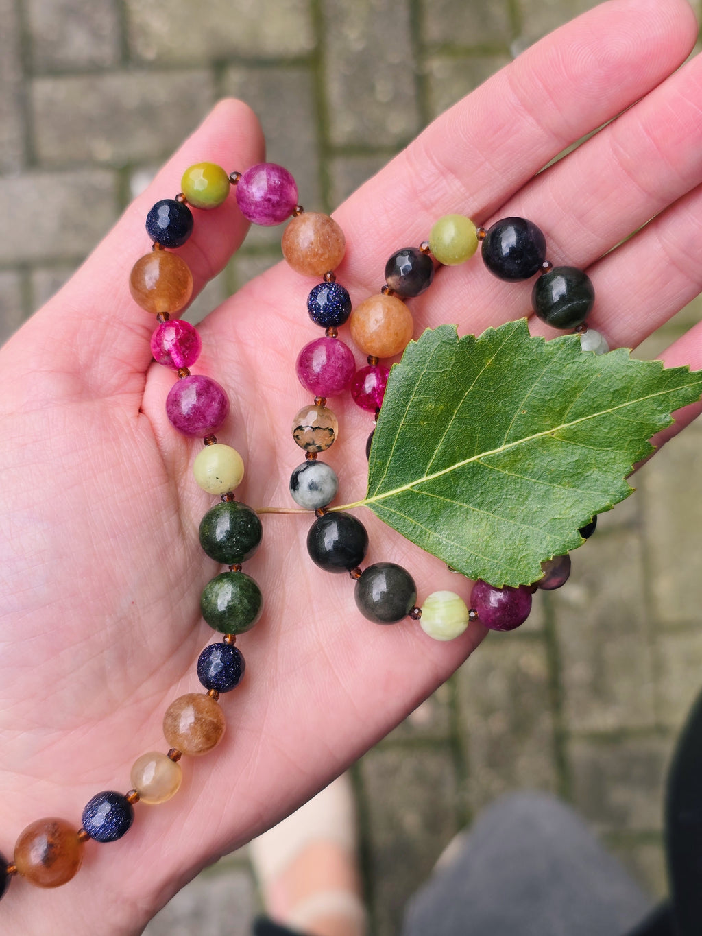 Multicolor natural stones necklace