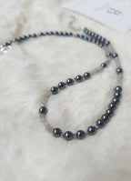 Down to earth hematite and jade stone necklace