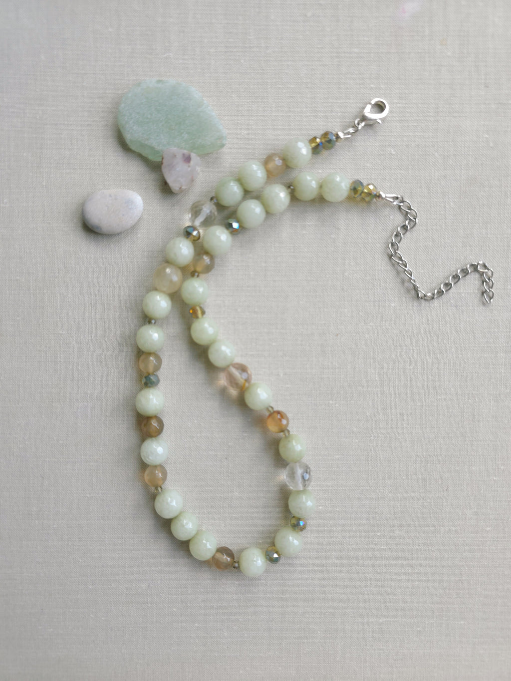 Soft green feminine necklace