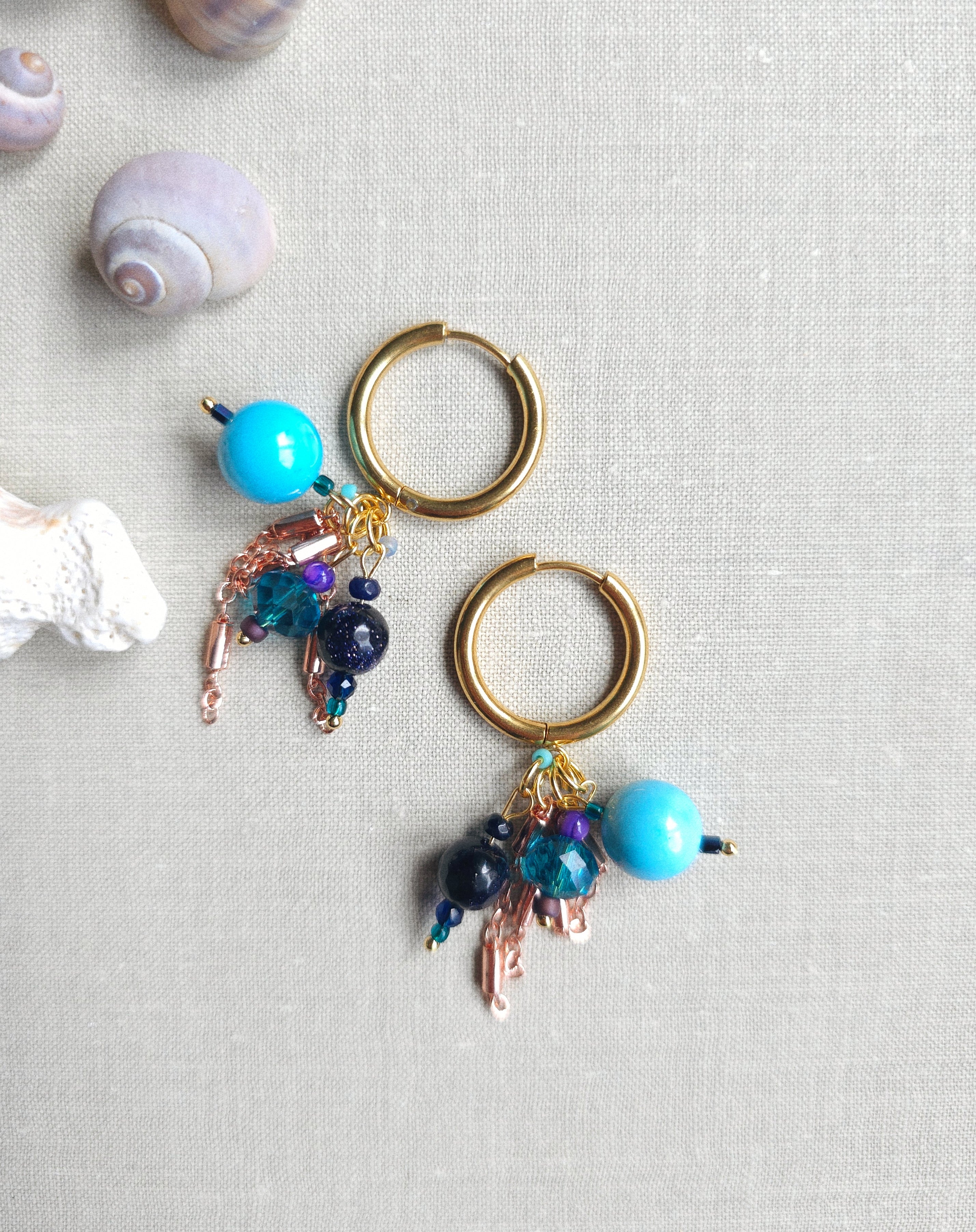 Turquoise blue dangle earrings
