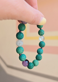 Turquoise blue lava stone and fluorite bracelet