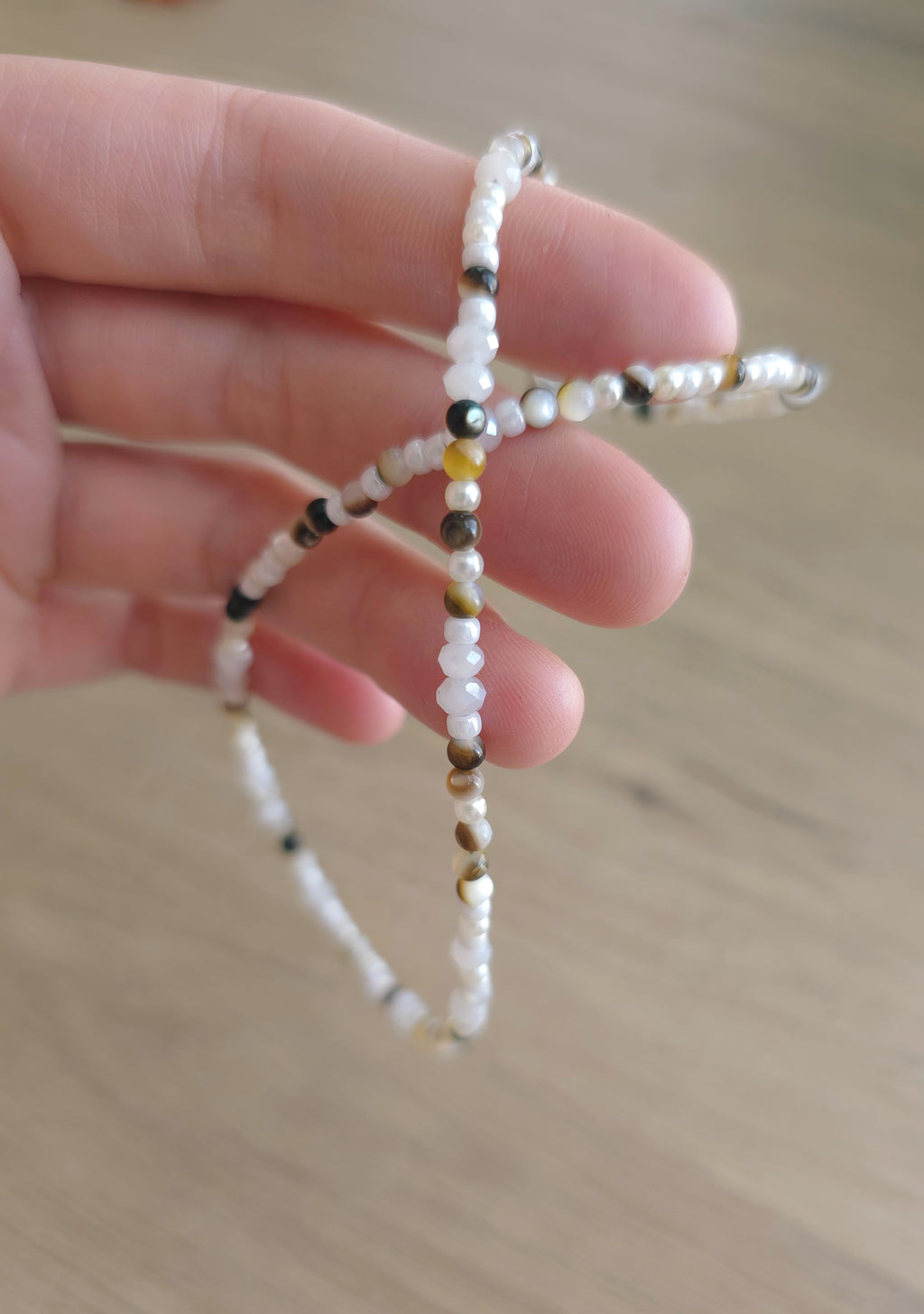 Cloud white delicate thin necklace