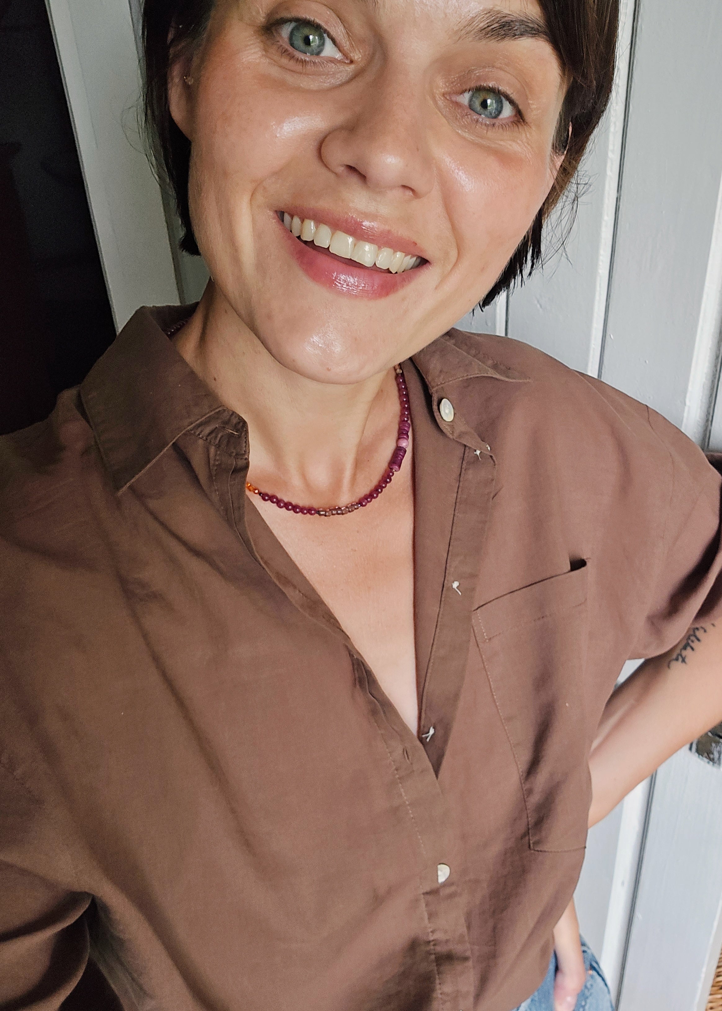 Sapņainas, blāvi rozā krelles