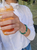 Turquoise blue lava stone and fluorite bracelet