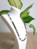 Shiny shades of gray necklace. Minimal, but bold design  