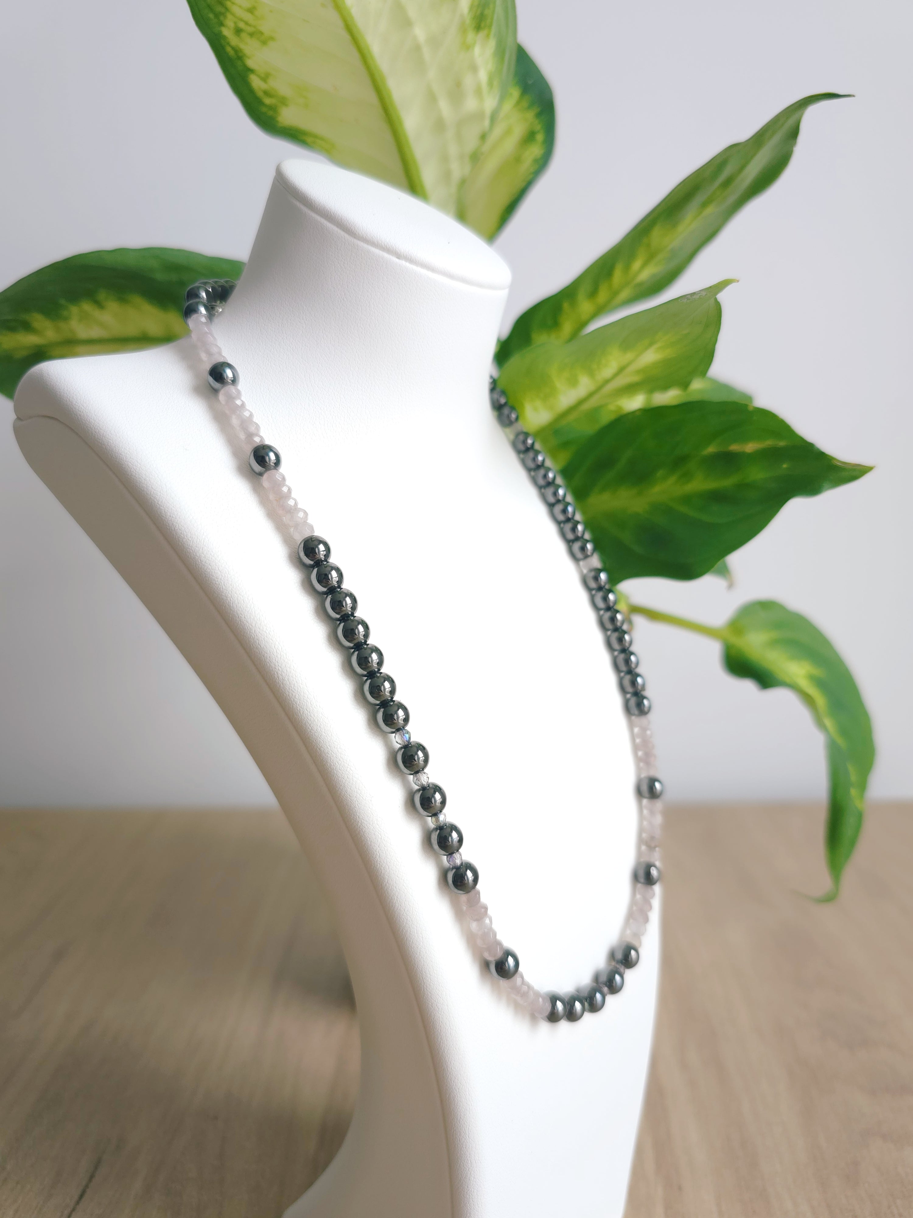 Shiny shades of gray necklace. Minimal, but bold design  