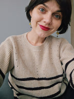 Ķēdīšu auskari ar dzeltenu tulpju pumpuriem