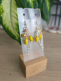 Sunny yellow tulip bloom earrings