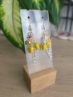 Sunny yellow tulip bloom earrings
